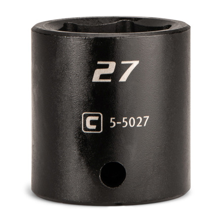 CAPRI TOOLS 1/2 in Drive 27 mm 6-Point Metric Shallow Impact Socket 5-5027